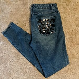 Michael Kors Sequin Pocket Skinny Jeans